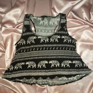 Elephant print camio top